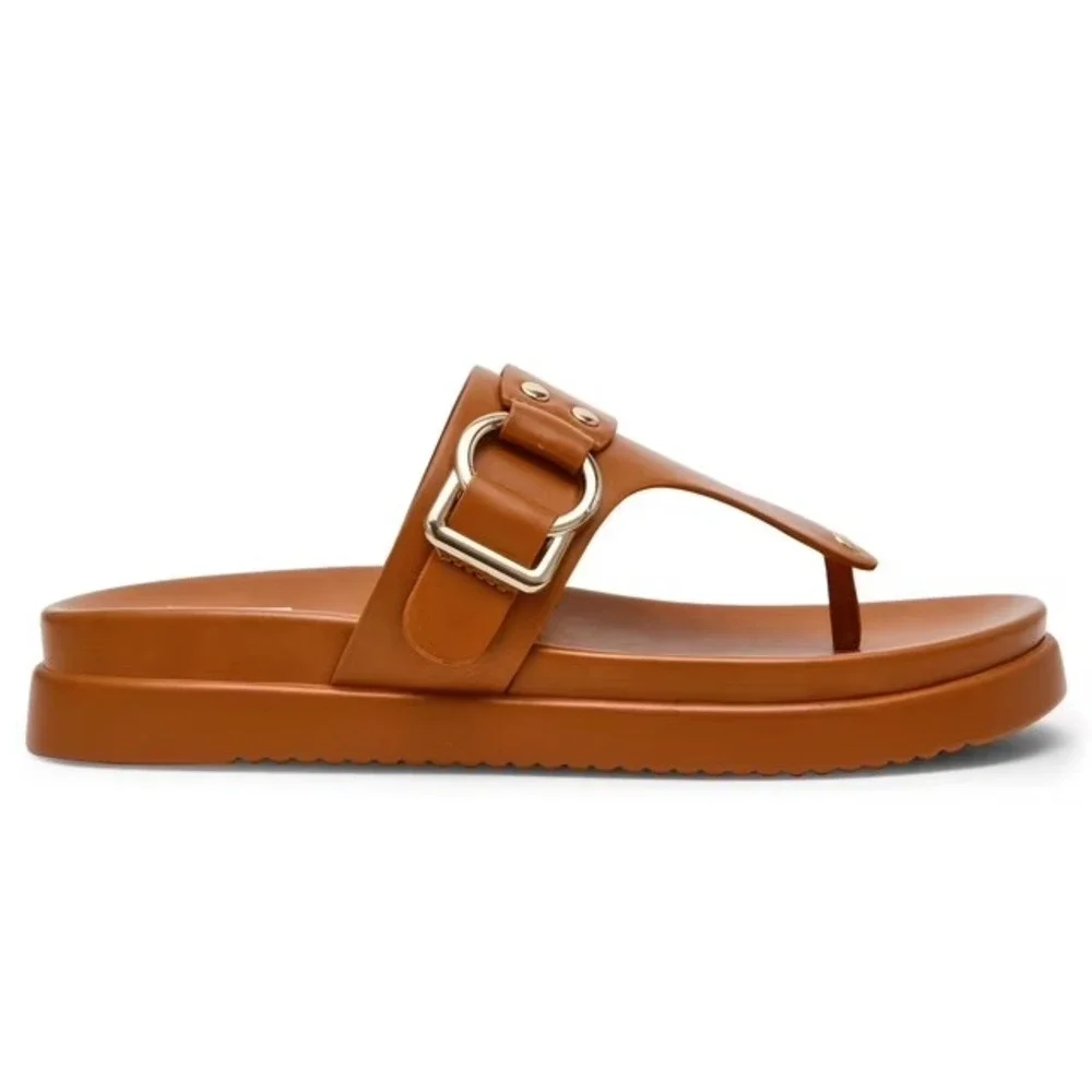 DV by Dolce Vita Womens Ulan Footbed Sandal Tan Size 8 NEW